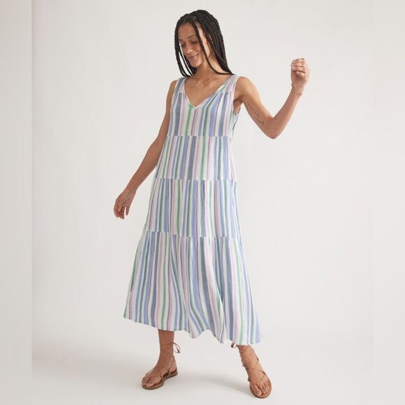 Marine Layer Corinne Double Cloth Maxi Dress - Picture 1 of 7